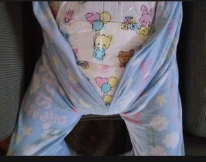 Blue Sleeper and Little Cuties diaper